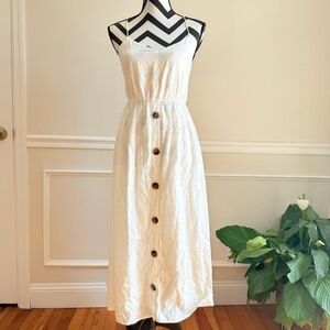 Zara Women's White and Cream Dress